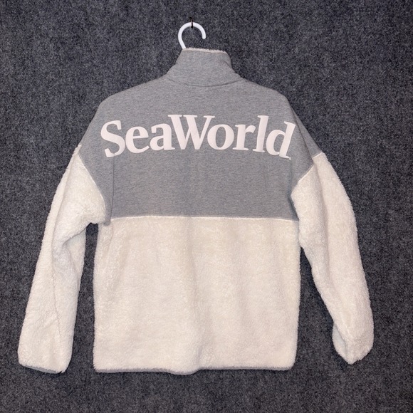 Sea‎ World Spirit Jersey Adult Small Fleece Sherpa Puff Letters Jacket - Picture 1 of 6
